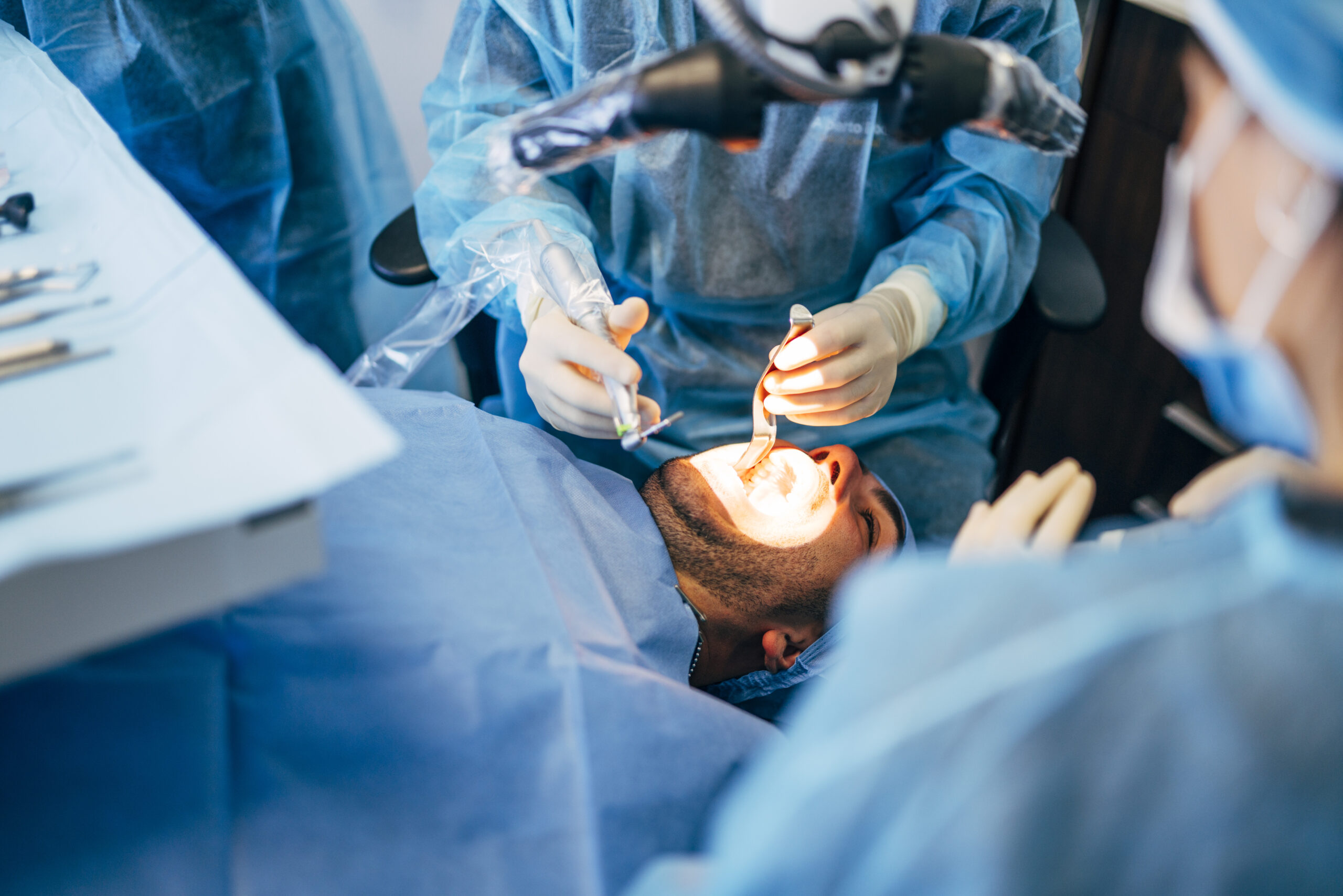 Dental surgery team working in a dental clinic