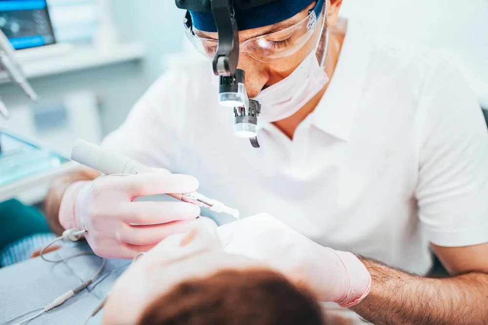Root canal procedure illustration