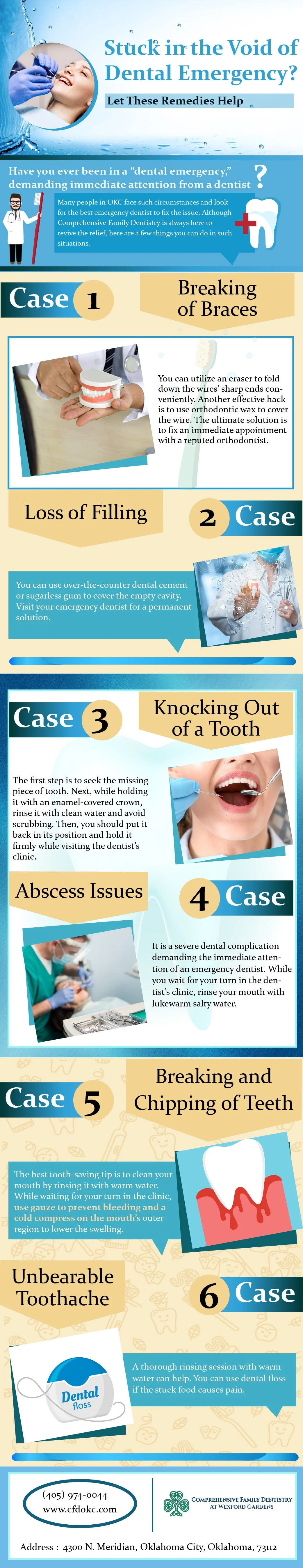 Dental emergency remedies infographic