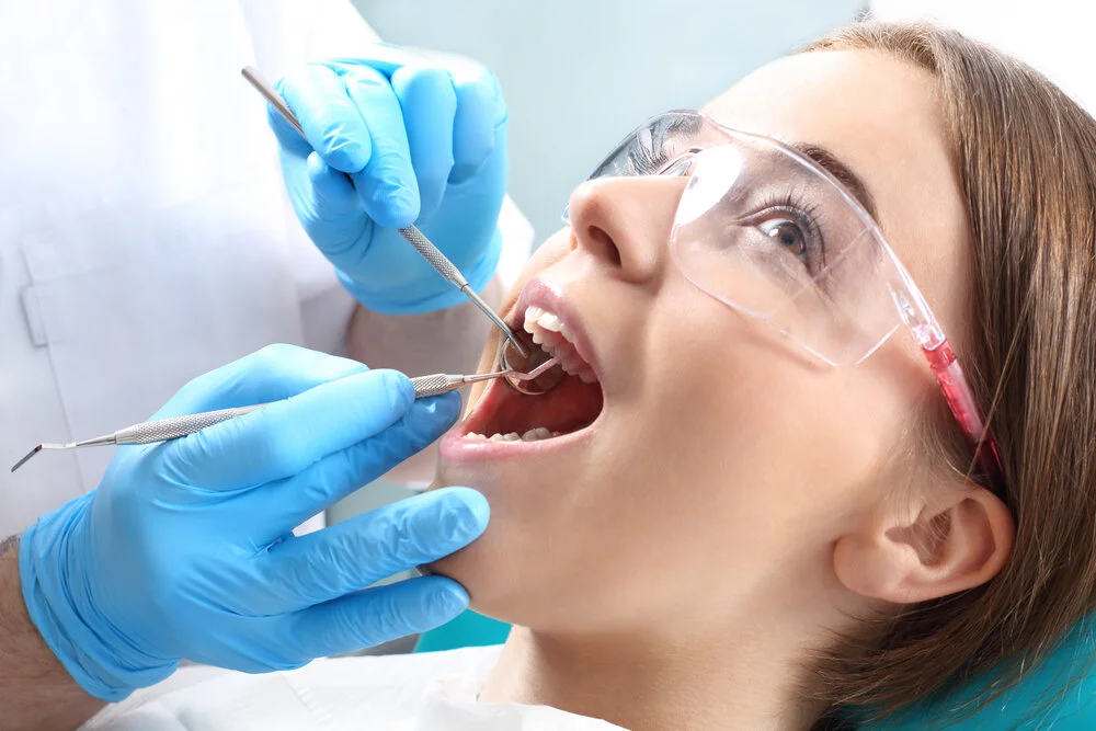 Patient receiving root canal treatment