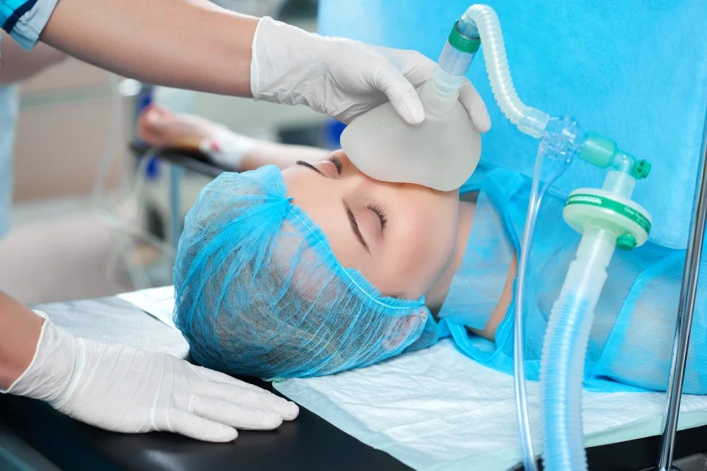 Patient receiving sedation dentistry treatment